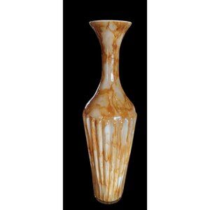 Vintage Gold, Amber, white mottled Vase